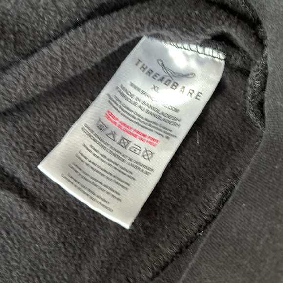 Threadbare Denim SKULL Embroidered Applique Black Pullover SWEATSHIRT - Picture 7 of 8